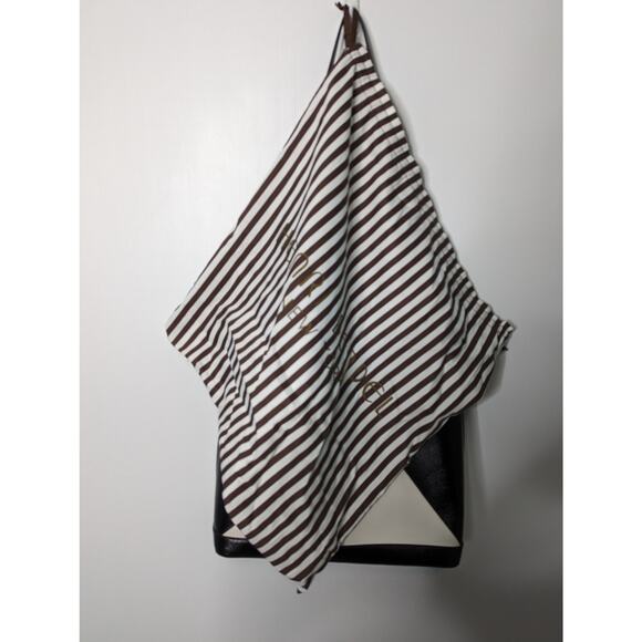 Henri Bendel West 57th Carry All Tote Handbag Saffiano Colorblock Black White - Picture 9 of 14